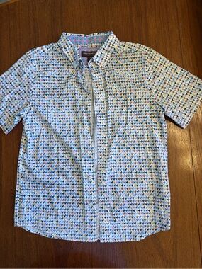 Johnston & Murphy Boys' Multicolor Chicken Short-Sleeve Button-Up Shirt